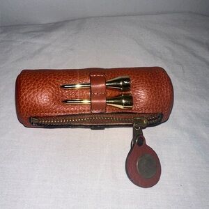 Brookstone Leather Golf Ball Pouch